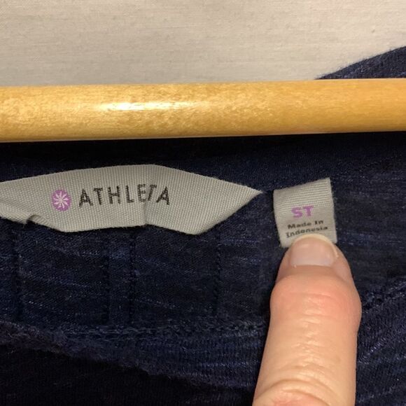 Athleta Blue Space Dyed Long Sleeve Scoop Neck Athletic Tunic Top Size S-Tall - Picture 3 of 10